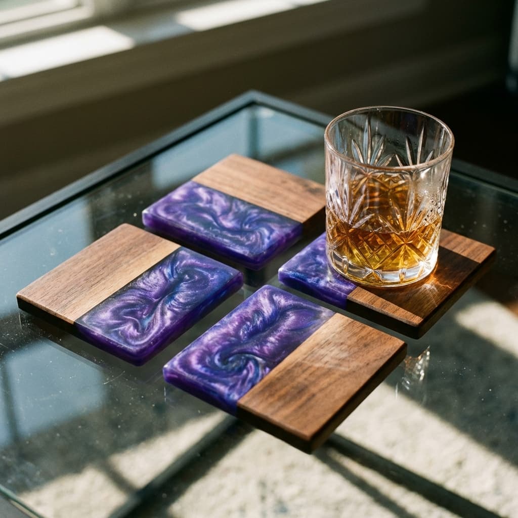 Walnut & Resin Coasters
